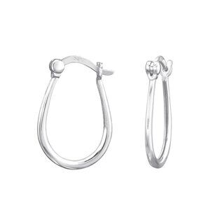 Sterling Silver French Lock Hoop Earrings